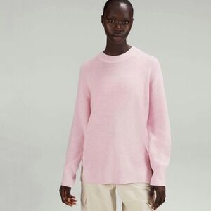 Lululemon | Merino Wool-Blend Ribbed Crewneck Sweater Heathered Pink Peony 8